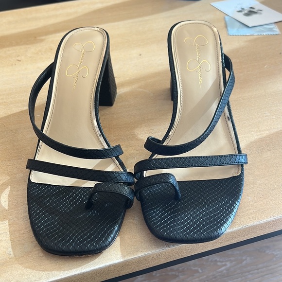 Black croc strappey mules - Picture 2 of 5